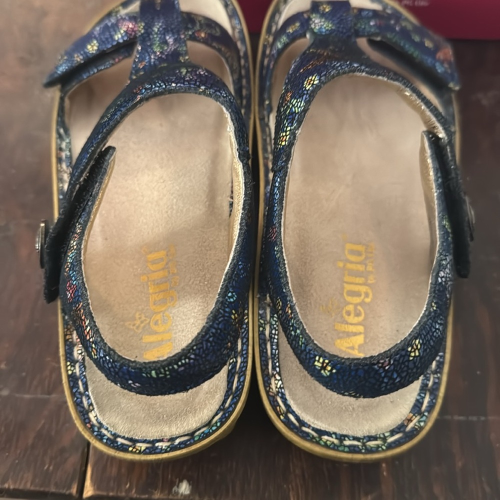 Alegria Women's Blue Multi-Color Sandals - Picture 5 of 7